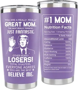 LEIOH Gifts for Mom from Daughter Son,Christmas Birthday Gifts for Mom Wife,Valentines Day Gift for Moms,Gift for Mama,Moms,Mother,20 Oz Stainless Steel Purple Tumbler 20 OZ Stainless Steel Tumbler