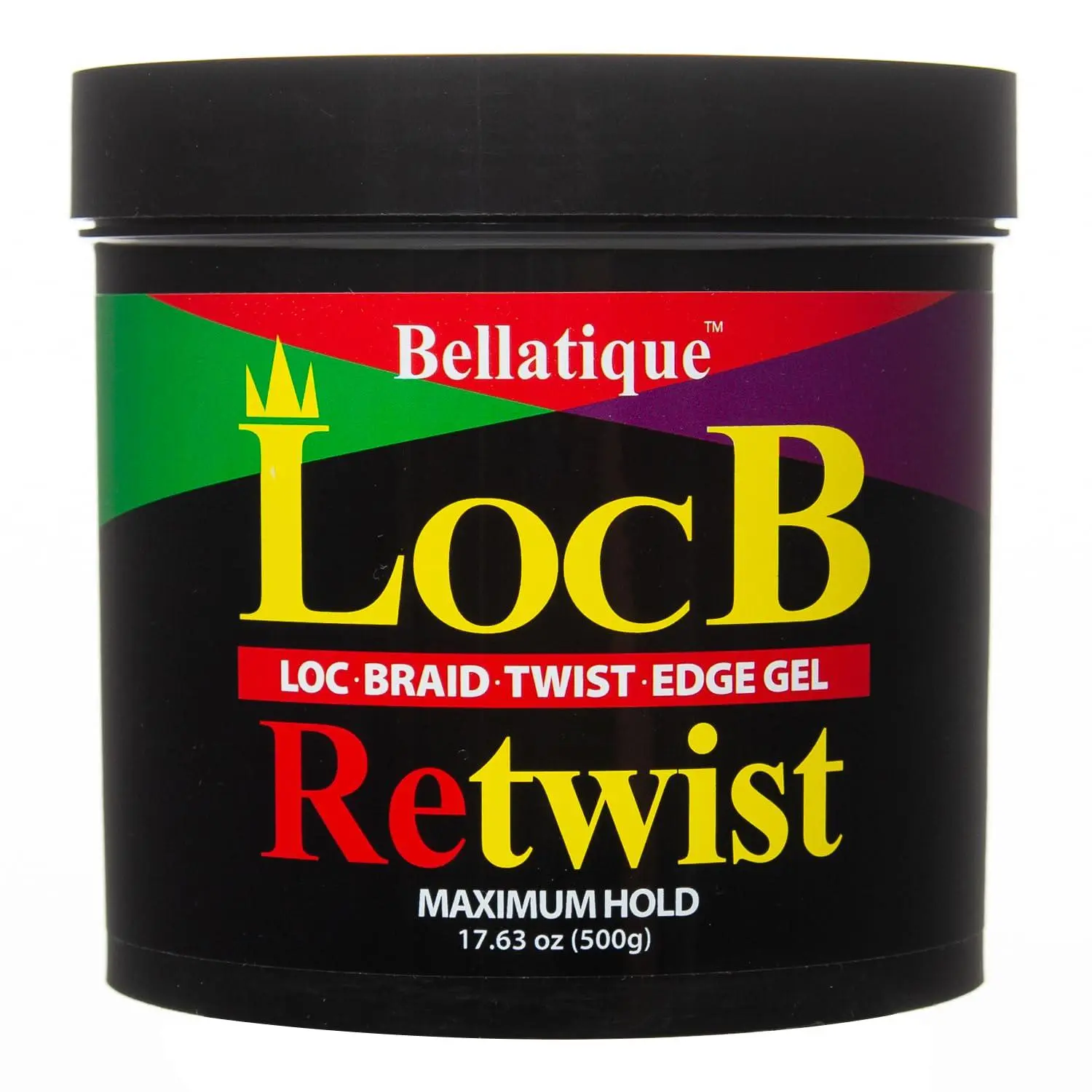 Loc B Retwist Gel for Locs, Braids, Twists and Edges, 17 Oz Salon Size - Firm Hold, No Flakes or Residue