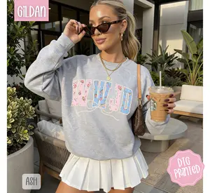 Faux Pearl WWJD Sweatshirt, Trendy Women's Religious Crewneck