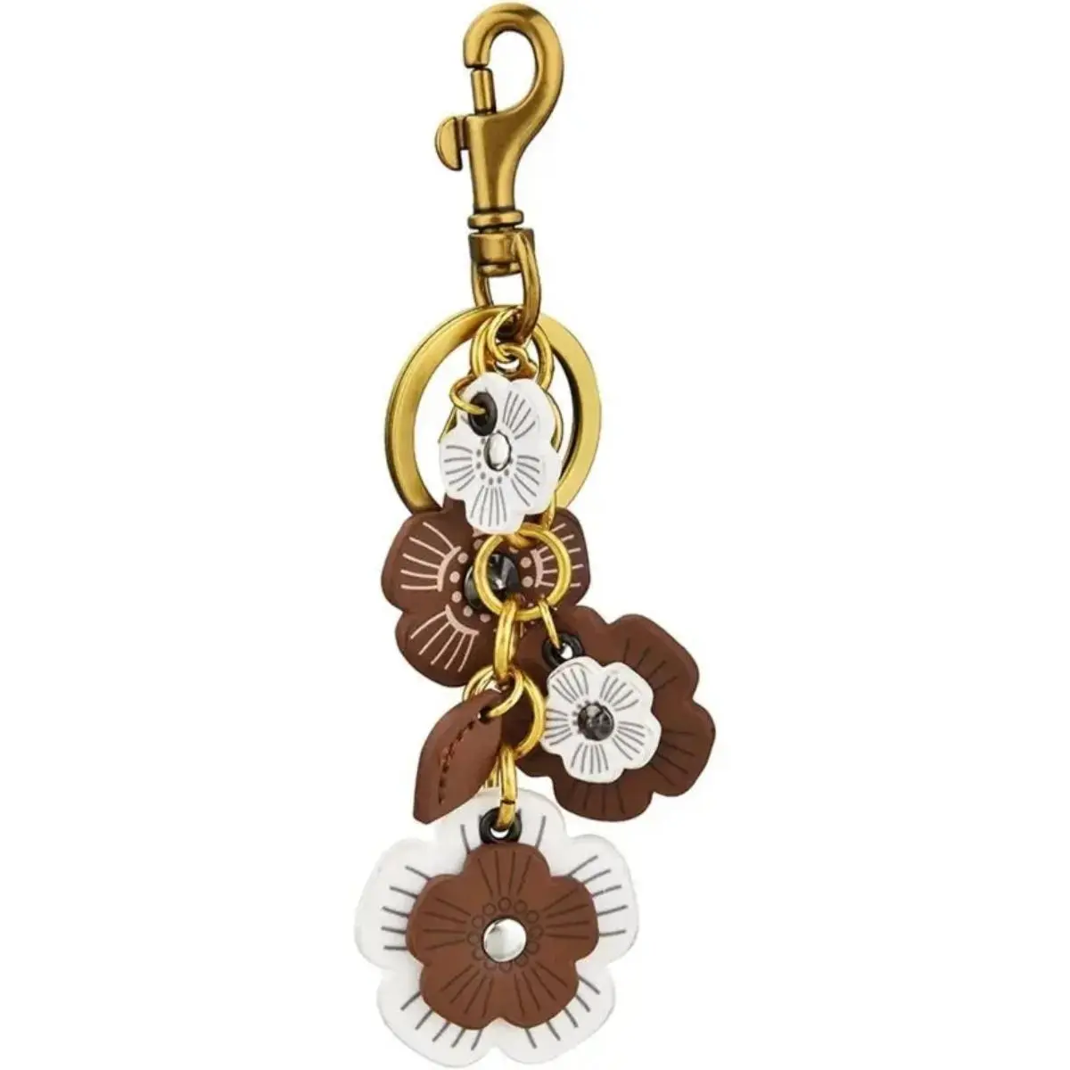 Women's Vintage Leather Floral Keychain Bag Charm, Fashion Accessories for Women, Bag Charms