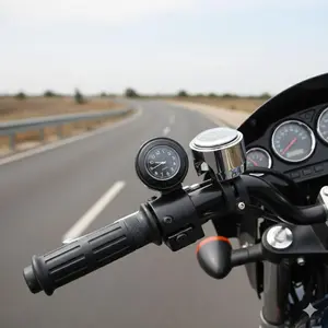 Upgrade Motorcycle Handlebar with Chrome Waterproof Clock Night Glow Aluminum Dial Universal 7/8 Inch Quartz Clock Mounting Accessory for Bike Customization
