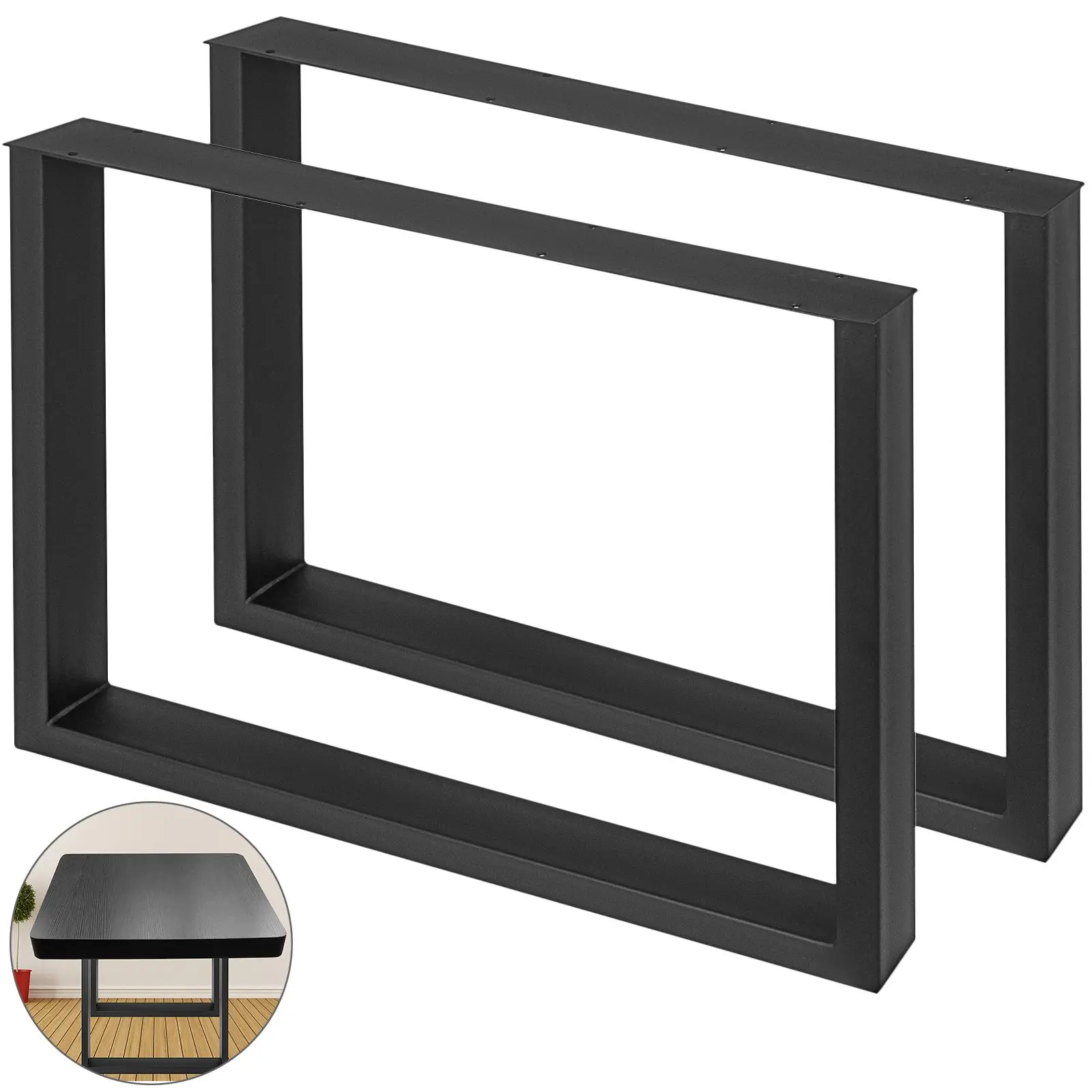 Industrial Metal Table Legs Frame - Fully Welded, Stable Mount, 900x720mm Square Shape Dining Room Furniture Parts, 28.4in Height, 1000kg/2204lbs Load Bearing Capacity for Desks, End Tables