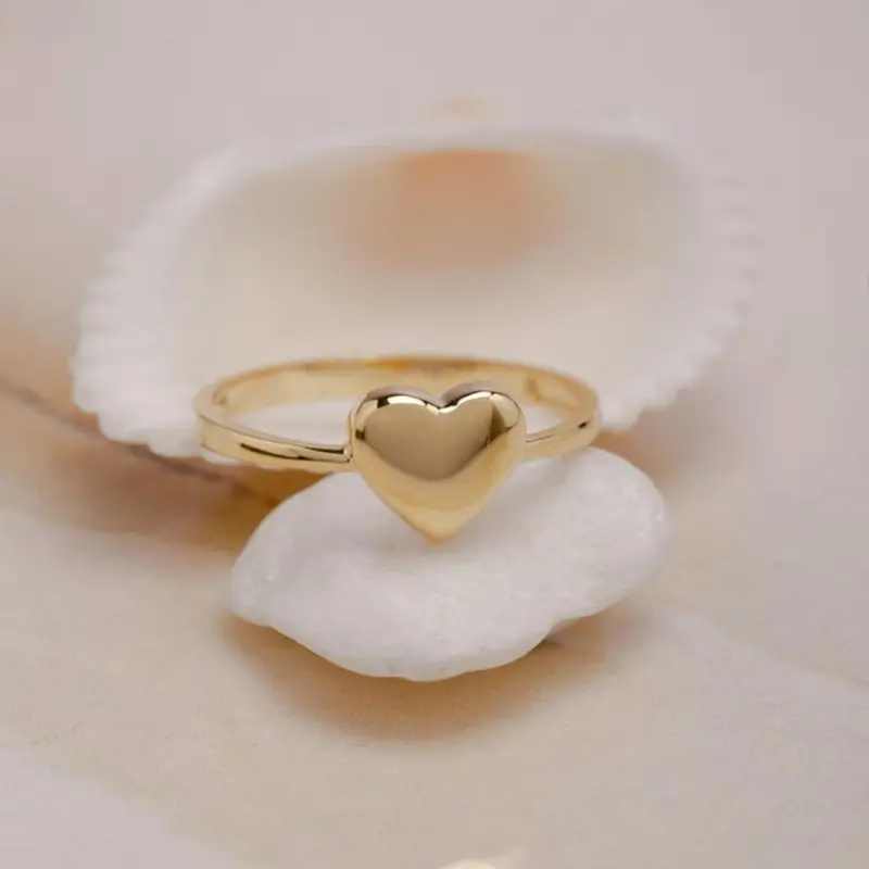 Women's Cute Heart Design Ring, Fashion Jewelry for Party, Daily Decor, Trendy All-match & Exquisite Jewelry for Birthday Gift, Heart Shaped Ring, Beautiful Rings