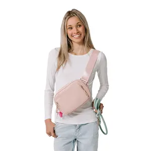 Darren & Phillip Dog Crossbody Walking Bag - Vegan Leather with Gold Hardware, Poop Bag Dispenser, Treat Bag, Key Leash, Adjustable Strap, Dog Mom Gift