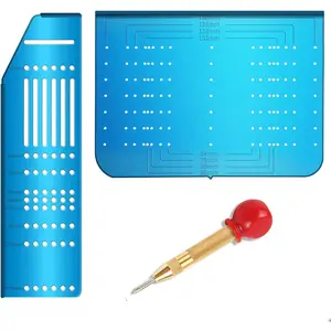 Multi Cabinet Hardware Template with Center Punch, Cabinet/Drawer Handle Template Tool - Use for Handles Knobs Pulls  Drawers/Doors, Hardware Installation  Match Kit.