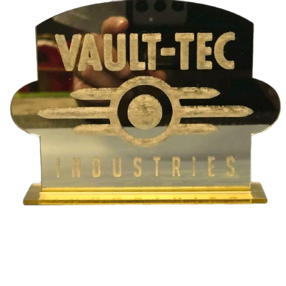 Vault-Tec Industries Gold Acrylic Sign for Label Decor - Fallout Vault ...