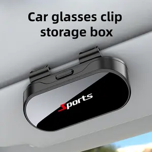 1pc Car Sunglasses Case, Sunshade Holder for Glasses, High-End Eyewear Storage Box, Automotive Accessory, Car Interior Organizers, Durable Design