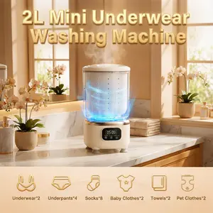 All-in-One Portable Washer for Underwear & Socks, 3-in-1 Mini Washing Machine with Spin Dryer, USB-C Fast Charging, for Travel, Camping, RV, Dorm, Lightweight Home Appliance