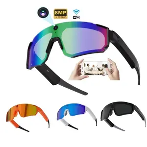 Multifunctional  AI intelligent Sports Glasses Camera, 2K Photo/1200P Video Recording Wearable Glasses, IP54 Waterproof Multifunctional Wireless Audio Bluetooth Glasses with Headphone, Outdoor Sports Polarized Sunglasses with AI Voice Assistant, UV Protec