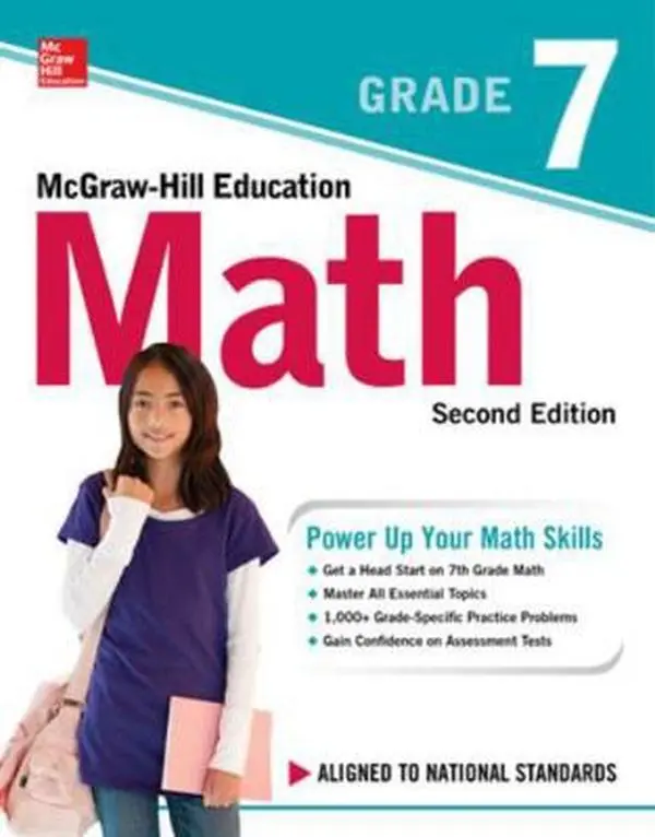 Used McGraw-Hill Education 7th Grade Math Book - 2nd Edition Paperback, 1,000+ Math Problems, Concise Lessons for Elementary School Educational Supplies