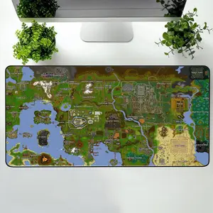 Osrs World Map Desk Mat, Runescape World Map Mouse Pad