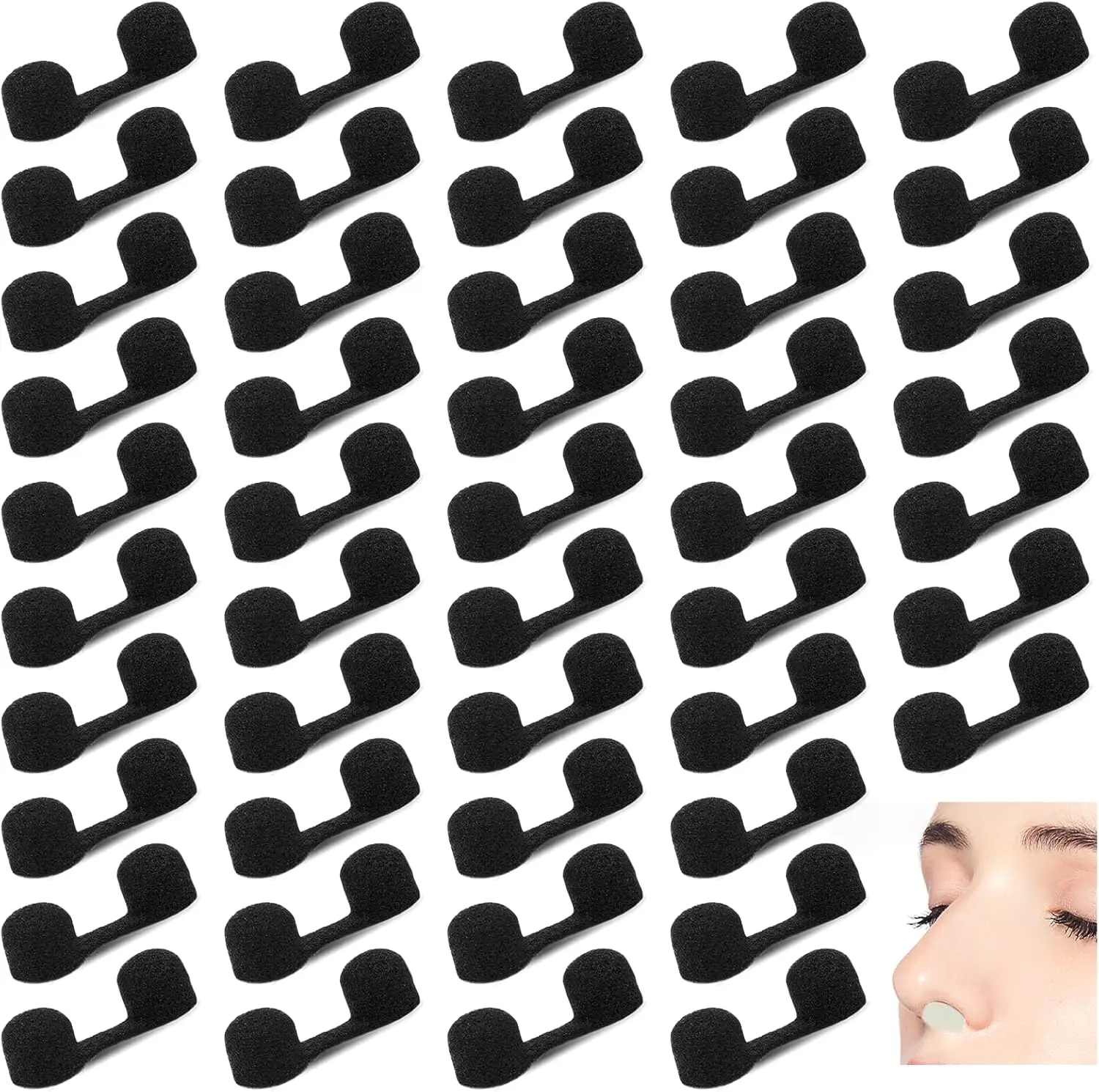 Reliable Soft Sponge Nose Filters, 100-Piece Disposable Aerosol Nose Plugs for Sunless Spray Tanning, Sun Protection, Youth Outdoor Sports & Water Swimming Use, Black