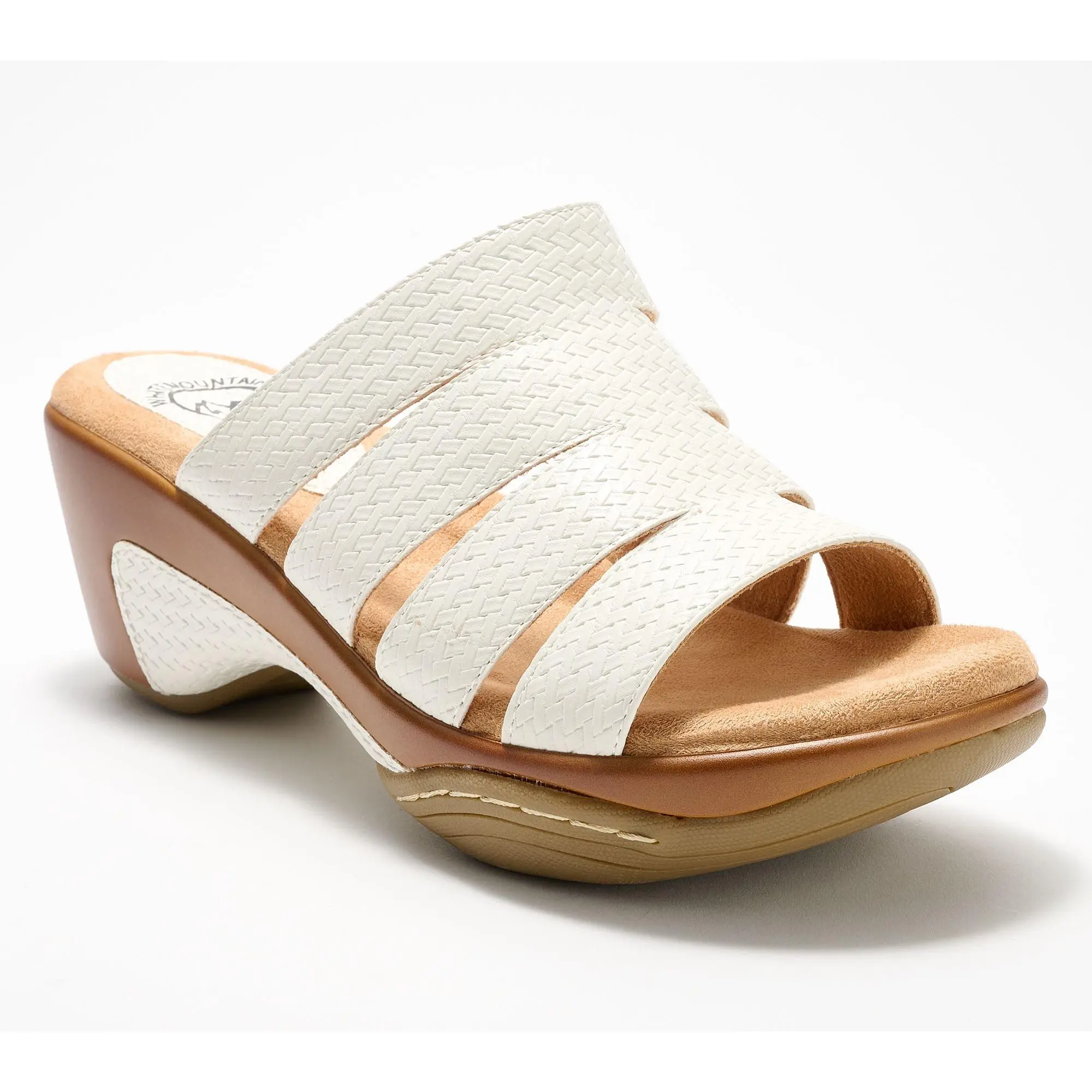 White Mountain Open Toe Slip-On Heeled Clogs - Valora White Mountain Open Toe Slip-On Heeled Clogs - Valora