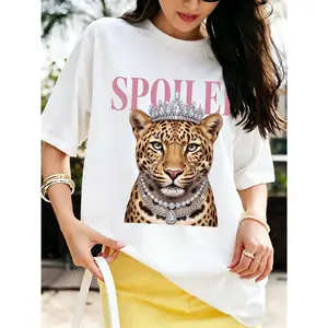 Spoiled Leopard Shirt, Leopard With Crown Tee, Funny Animal Print Shirt, eweled Crown Cheetah Shirt, Leopard Print Shirt, Cool Cheetah Shirt
