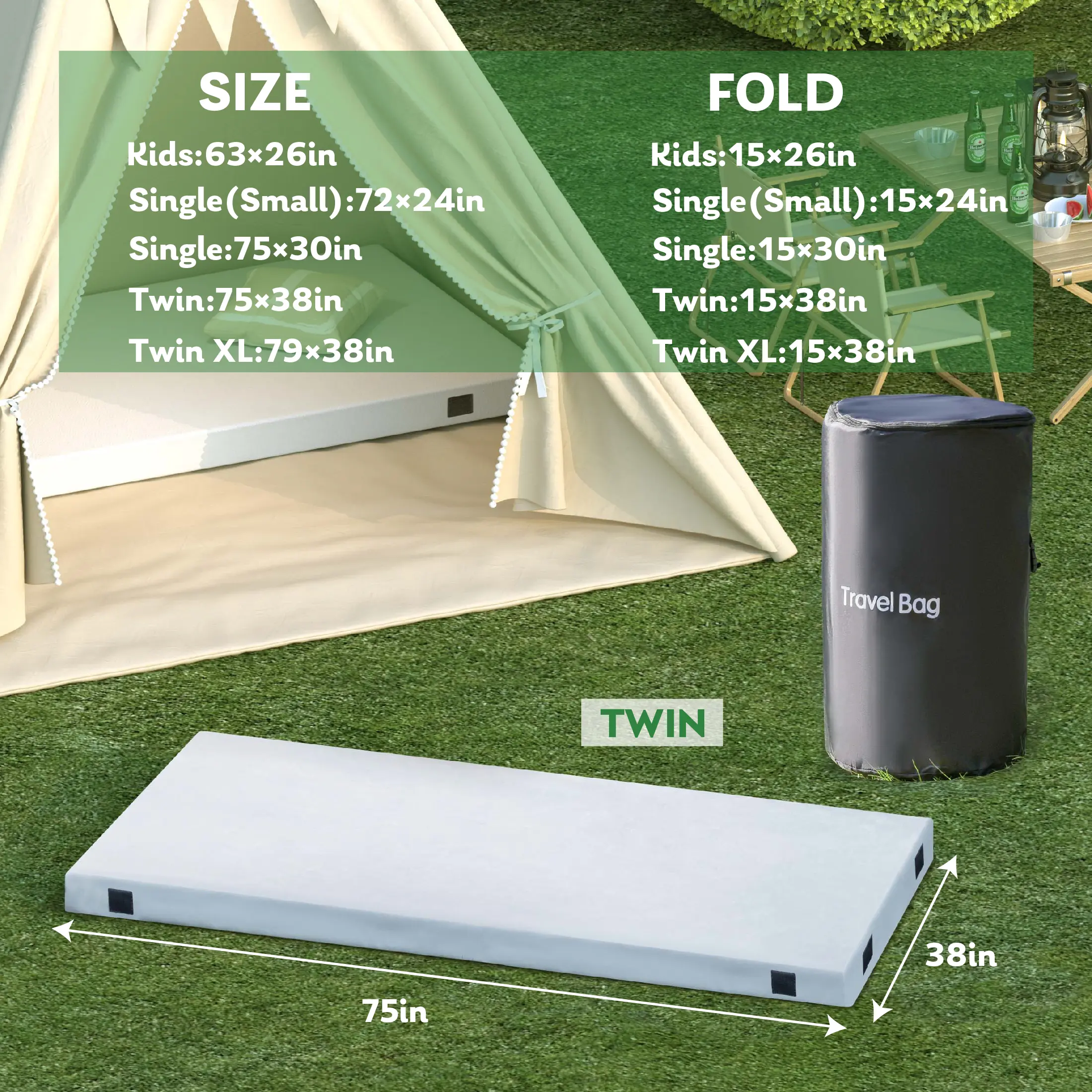 Twin XL (79"x38"x2.5")