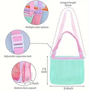 Beach Toy Mesh Beach Bag Kids Shell Collecting Bag Beach Sand Toy Seashell Bag for Holding Shells Beach Toys Sand Toys Swimming Accessories for Boys and Girls(Only Bags)