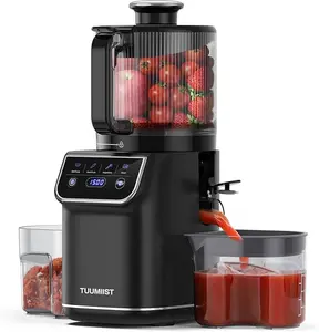 TUUMIIST 3-in-1 Cold Press Juicer Machine, Smart Touch Masticating Juicers for Whole Fruit & Vegetable, 6.5" Wide Chute Slow Juicer for Nut Milk & Sorbet, High Yield, 100oz Large Capacity, Easy Clean