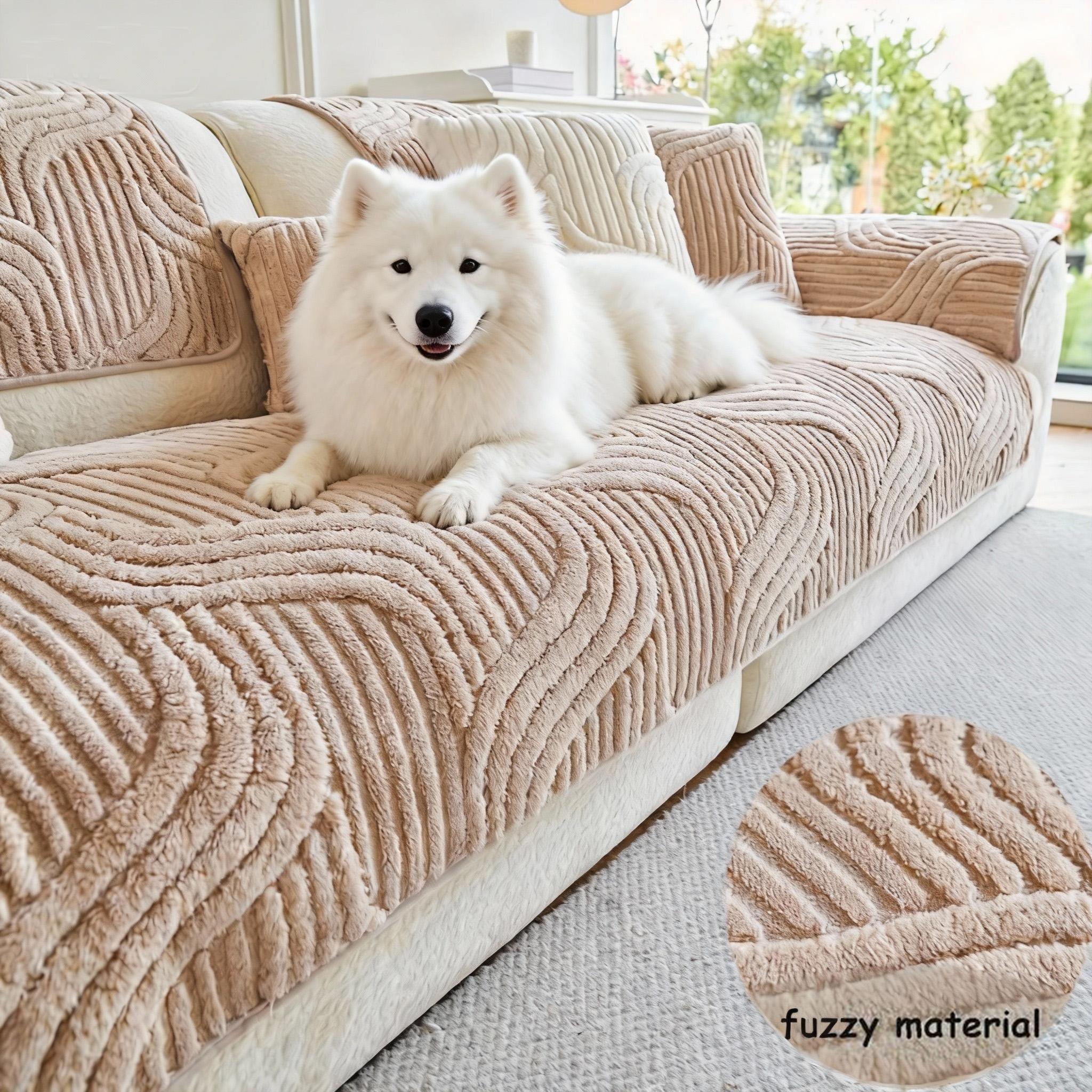 Bepatio 1 Count Jacquard Sofa Cover 1-4 Seat, Solid Color Ultra Soft Slipcover for Stain, Pet Hair & Dustproof, Machine Washable Anti-Slip Bench Couch Cover, Pet Friendly Sofa Towel Mat for Living Room, Dormitory, Hotol