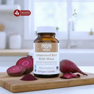 PRSPR Wellness Fermented Beet Root Maca 60ct Capsules | Vegan Organic | Enhanced Absorption | Clean Daily Nutrition