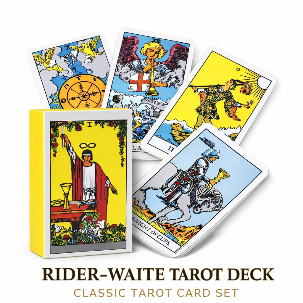 Classic Tarot Cards, Rider Waite Full Deck Tarot Card Game with English and Spanish Versions, Divination Tool for Ages 12+