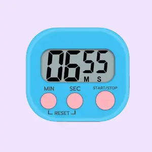 Blue Digital Timer with 0655 Display, Start/Stop Function, Reset Function, Ideal for Home Supplies and Christmas Decor