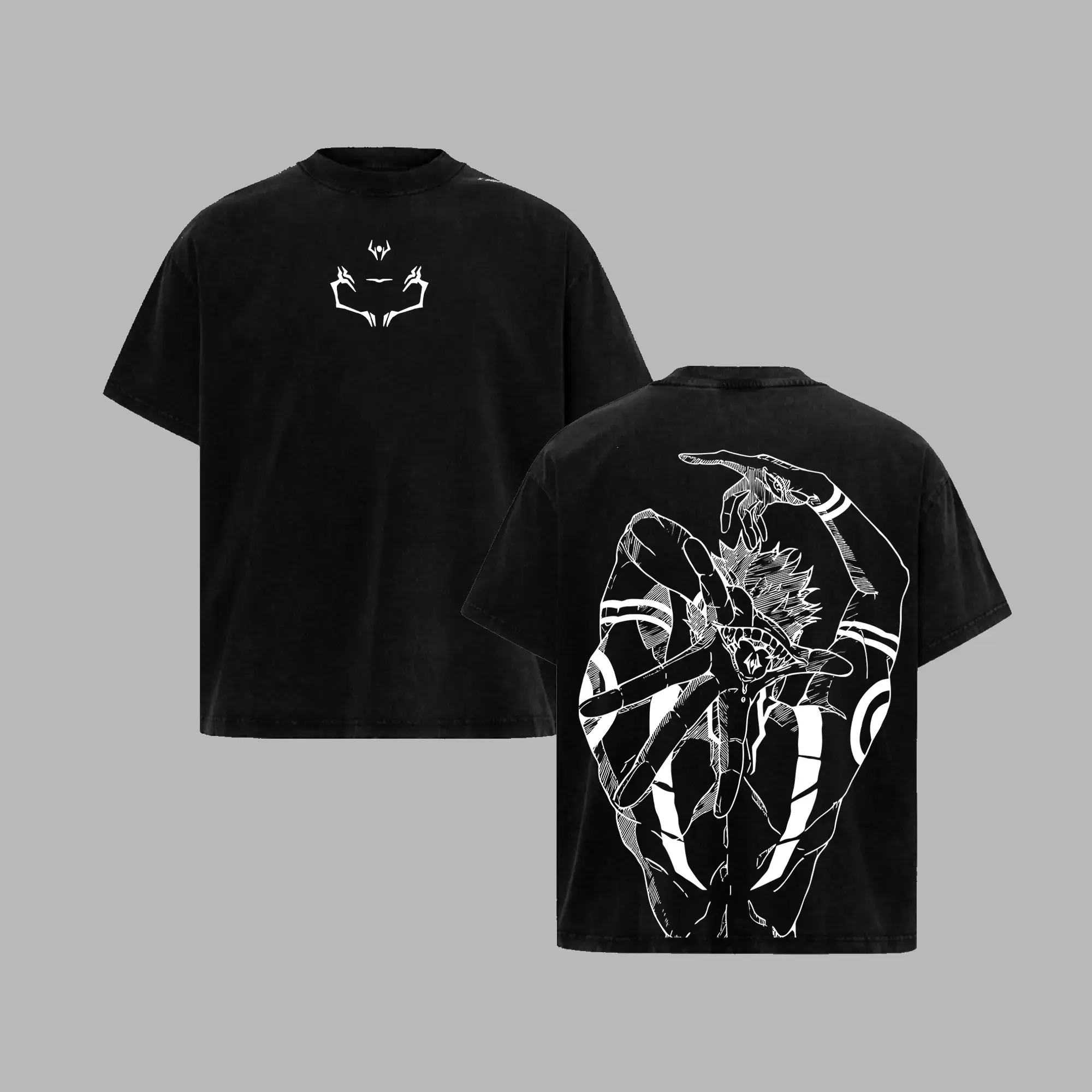 Sukuna Jujutsu Kaisen - Jujutsu Kaisen Anime Retro Unisex Acid Washed T-Shirt, 100% Heavy Cotton Oversized Unisex Anime Merch, Soft Cotton Streetwear Clothes, Unisex Manga Apparel, Gift for Anime Fans, Anime GiftGift Menswear Top Tshirt Gamis Tropical