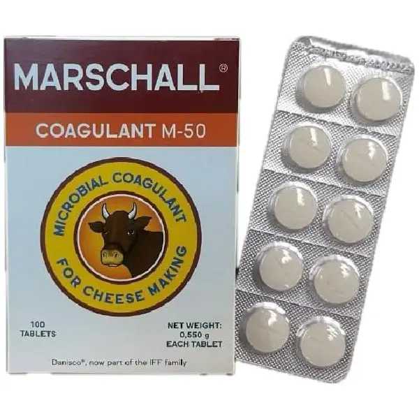 HOT NEW 2026 ! 100 Tablets of Vegetable Cuajo Marschall 50 Coagulant Tablets for Cheesemaking: Rennet Tablets for Hacer Queso
