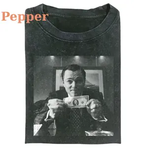 Wolf of Wall Street Dollar Scene Graphic Tee, Leonardo Meme Shirt, Movie Quote T-Shirt, Viral Finance Humor Top, Crew Neck T-Shirt, Streetwear Short Sleeve Tshirt, Unisex Menswear Womenswear Top