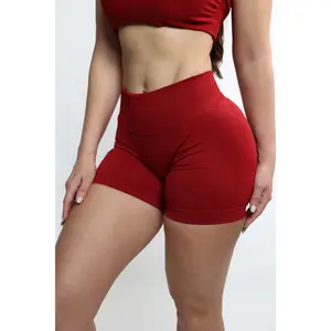 Cherry Red Mid-Rise Shaping Shorts