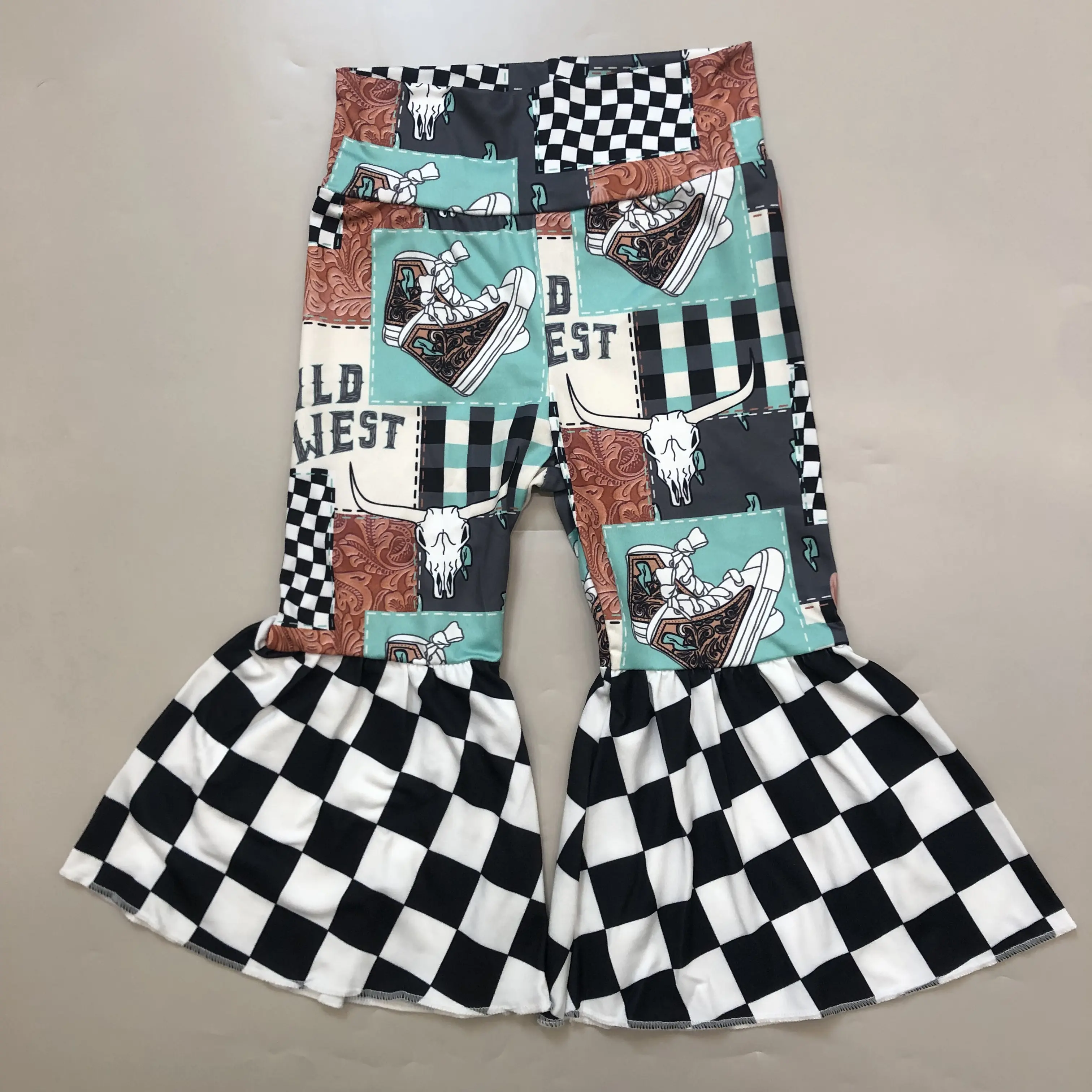 Toddler Girl Bell Bottom Pants - Western Cowgirl Kids' Fashion Bottoms, Toddler Pants