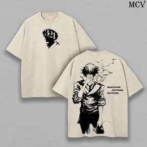Cowboy Bebop Spike Spiegel T-Shirt | Whatever Happens Quote | 90s Retro Anime Shirt | Oversized Unisex Cotton Washed Tee Women Printed