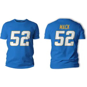 Mack #52 Football T-Shirt Cotton Jersey Mack #52 Football T-Shirt Cotton Jersey