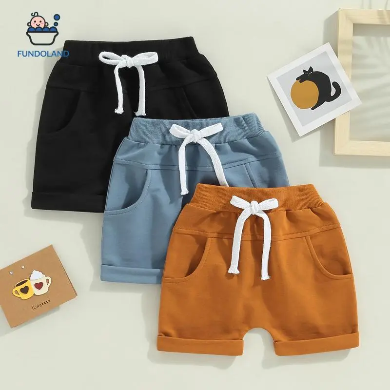 Baby Boys' Toddler 3-Pack Pull-on Jogger Shorts Knit Shorts Classic Fit Elastic Waist Shorts Kids Multipacks Pants Cotton Casual