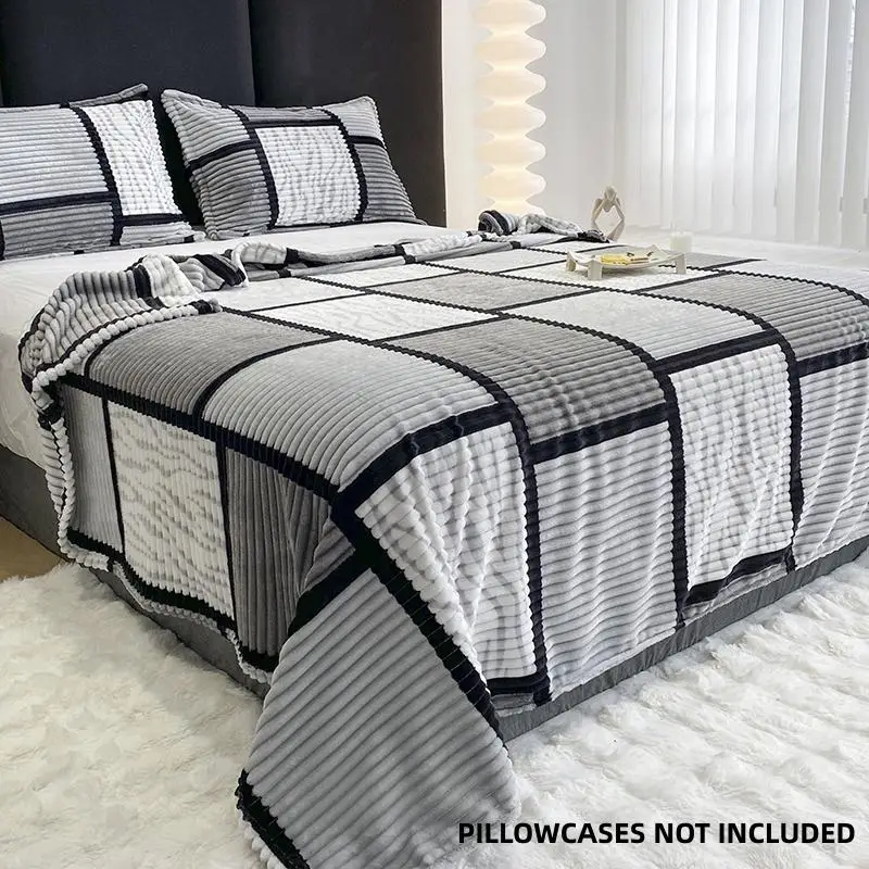 Plaid Pattern Blanket, All Season Blanket, Breathable Comfortable Blanket, Comfy Bedding for Halloween Decor, Warm Blanket for Home Decor, Bedding Sup