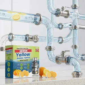 Pipe Dredging Agent Tablets for Kitchen and Toilet Pipelines Prevents Clogs, Ends Slow Drains for Sinks Household Cleaner