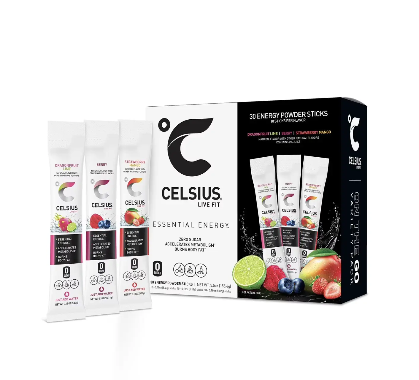 30 pk Celsius On The Go Powder Sticks Variety Pack Essential Energy 30 pk Celsius On The Go Powder Sticks Variety Pack Essential Energy