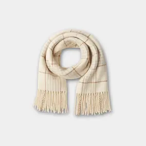 White Lattice Pashmina Shawl