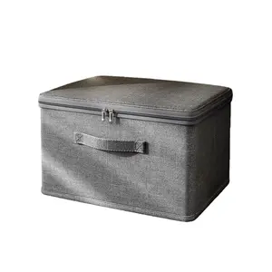 Large Foldable Storage Container, Ion Fabric, Dual Zipper Handles, Waterproof Design, Ideal for Closet, Bedroom, Kitchen, Books, Folding Storage Box