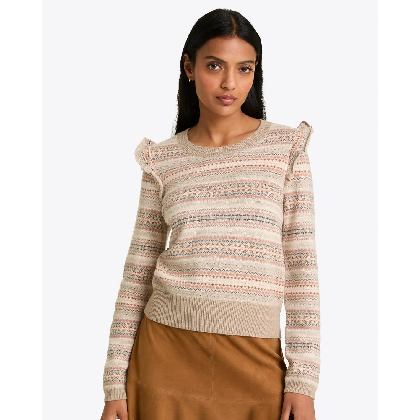 Fairisle Flutter Sleeve Sweater
