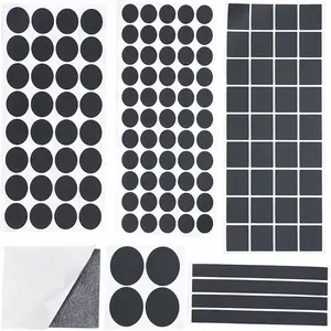 132 Pcs Anti-slip Self-adhesive Table & Chair Foot Mat - Cuttable, Matte/Glossy, Black/Translucent, Rubber Floor Protectors for Furniture & Appliances