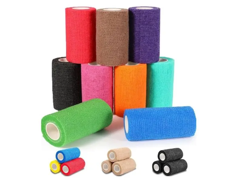 AZEN 9 Pack Self Adhesive Bandage Wrap, 4"" X 5 Yards Elastic Cohesive Bandage Wrap, Color Athletic Tape, Tattoo Grip Tape Wrap, Vet Wrap, Ankle Tape