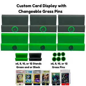Custom Card Display Stand for PSA, BSS, CGC, Toploaders, Sleeves, Slabs, & More | Changeable Pins – Grass Energy Themed