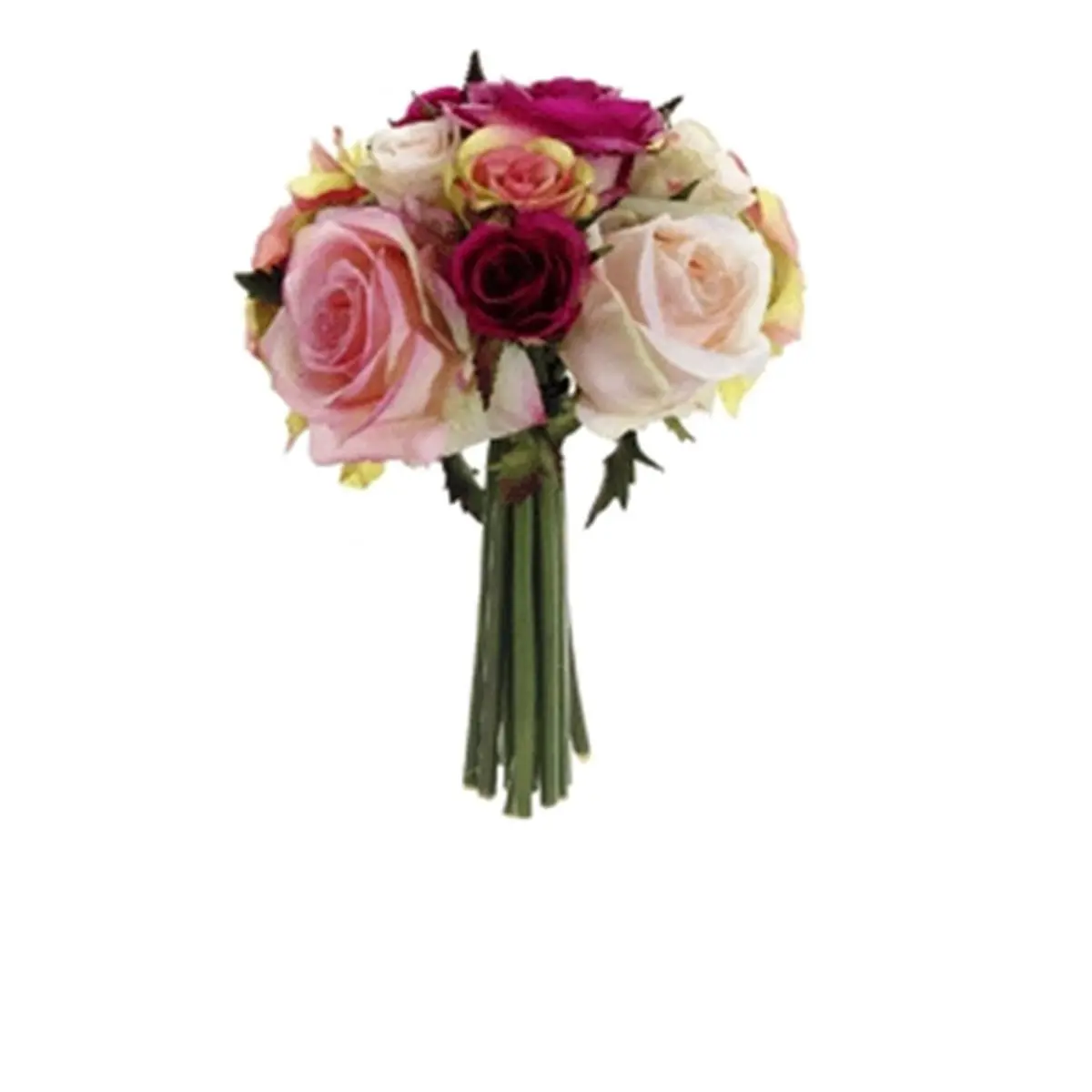 212 MAIN FBQ749-FU-PK 9-in Decorative Confetti Rose Flower Bouquets, Fuchsia-Pink, Pack of 6 - Indoor Home Improvement Garden Decor Ornaments