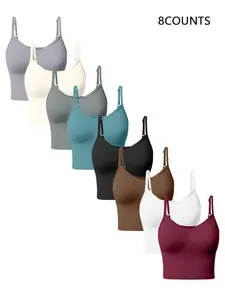 Women's Solid Adjustable Strap Sports Bras, Breathable Comfortable Ribbed Backless Sports Top, Ladies Sports Clothes for Indoor Outdoor Exercise Wear, Gym Clothing, Sports Bra for Women, Gym Clothes, Yoga Sports Bra, Stretch Sports Bra, Workout Daily Wear