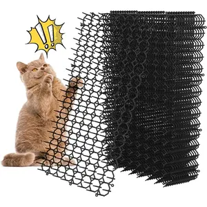 16 x 8 Inch Scat Mat for Cats, 12 Pack Scat Mat with Spikes Outdoor,  Deterrent with Strips Digging Stopper  Spike to Keep Other   from Furniture,