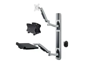 Startech 2PASTSCWALLMOUN Wall Mount Workstation - VESA Mount for 32 in. Monitor, Fully Articulating Monitor Mount & Keyboard Tray - Black