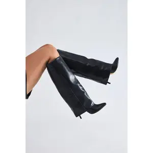 Always A Baddie Knee High Heeled Boots - Black
