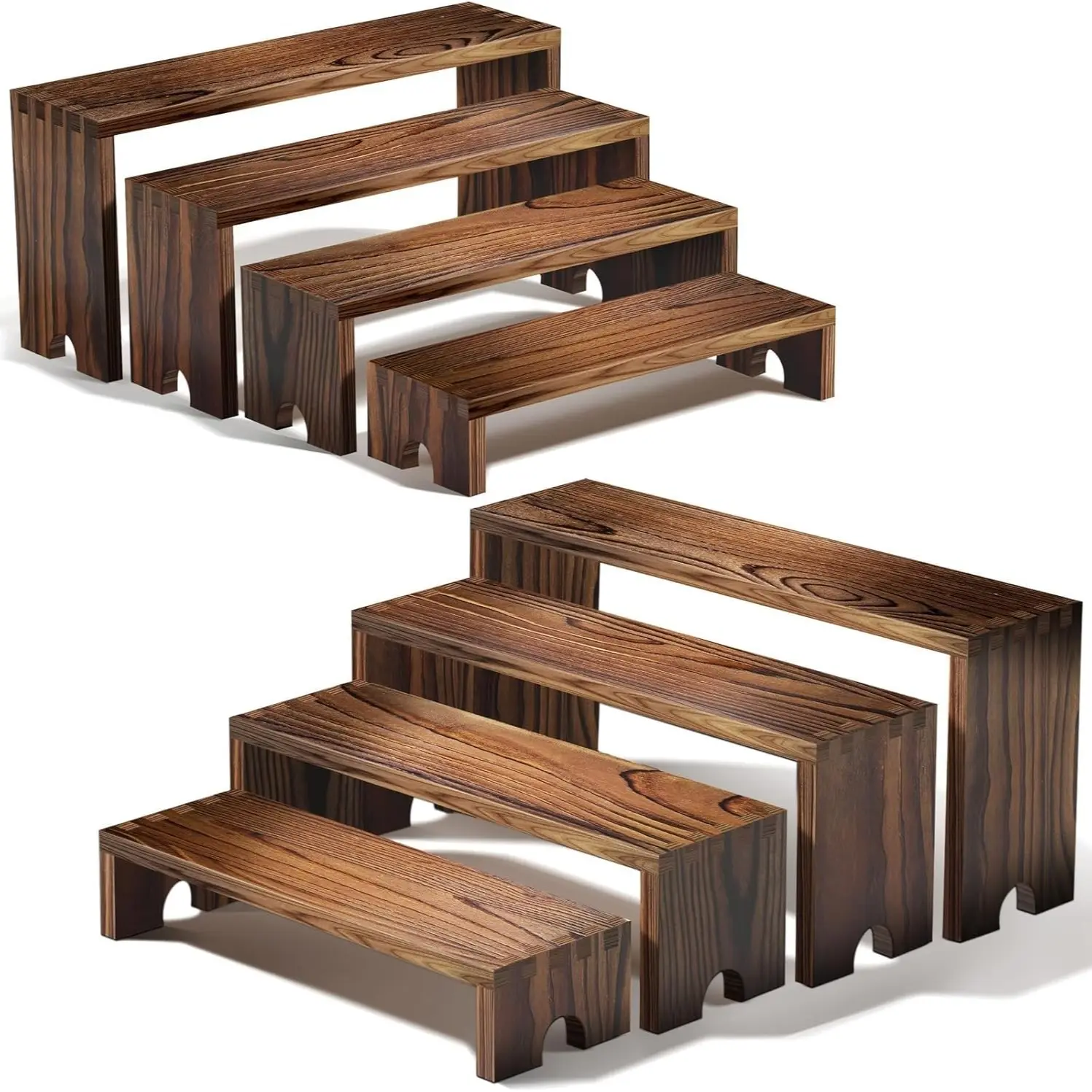 Paper Cup Cake Display Rack, Wooden Tiered Risers for Vendor Events, Stackable Wood Cupcake Stand, Farmhouse Decor Food Display for Parties, Cake Stands for Party, Cupcake Serving Tower, Party Cake Stand, Cupcake Dessert Stand