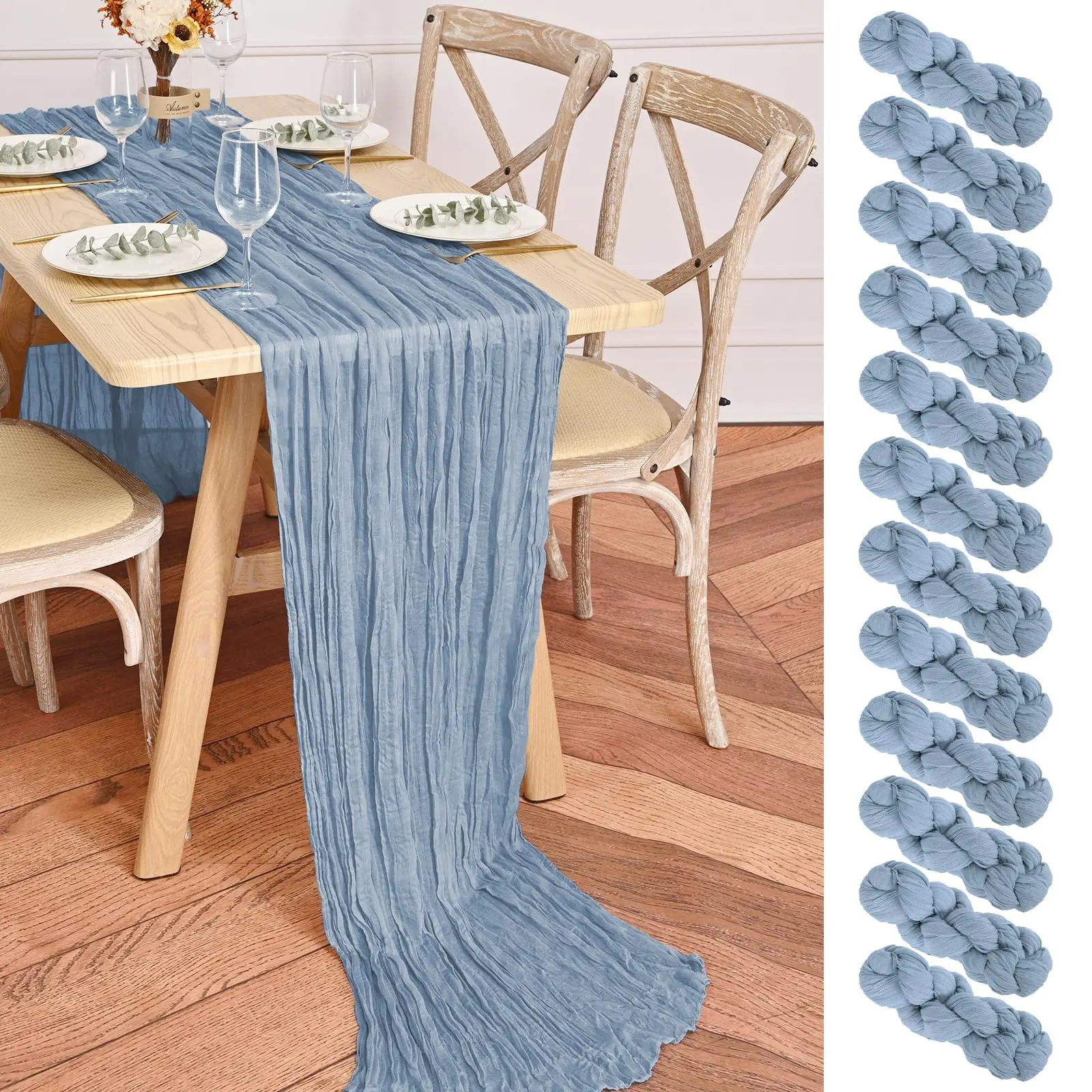 12 Pack Cheesecloth Table Runners 10FT Boho Gauze for Wedding Reception Graduation Party Baby Shower Bridal Shower Table Decor Wedding Table Setup Summer Table Setup Boho Wedding Decor Event Styling Mother’s Day Brunch #SummerVibes