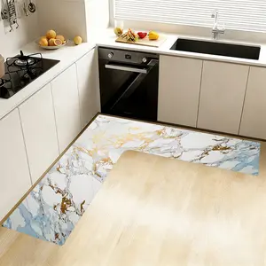 Kitchen diatom mud L-shaped large size floor mat restaurant anti-slip mat shower room door mat bathroom corner mat door mat